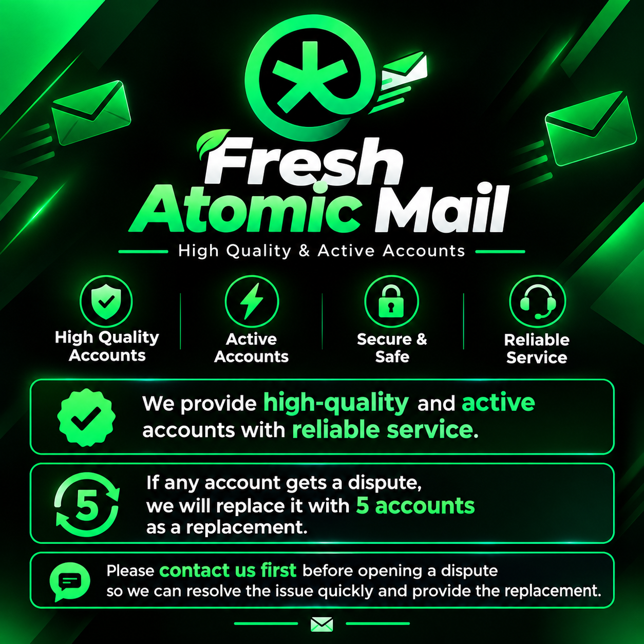 Fresh atomic maill high qualty acount