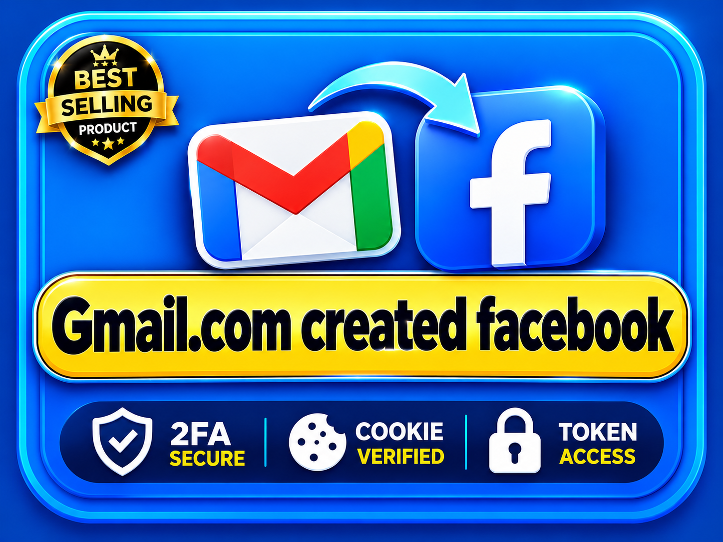 Facebook gmail asia(2FA+cookie+Token)|gmail verified|3/10 days old| mix name with empty/partially profile|Don't die in storage| IP USA&Asian mix.|mail not work,cookie login|HQ FB