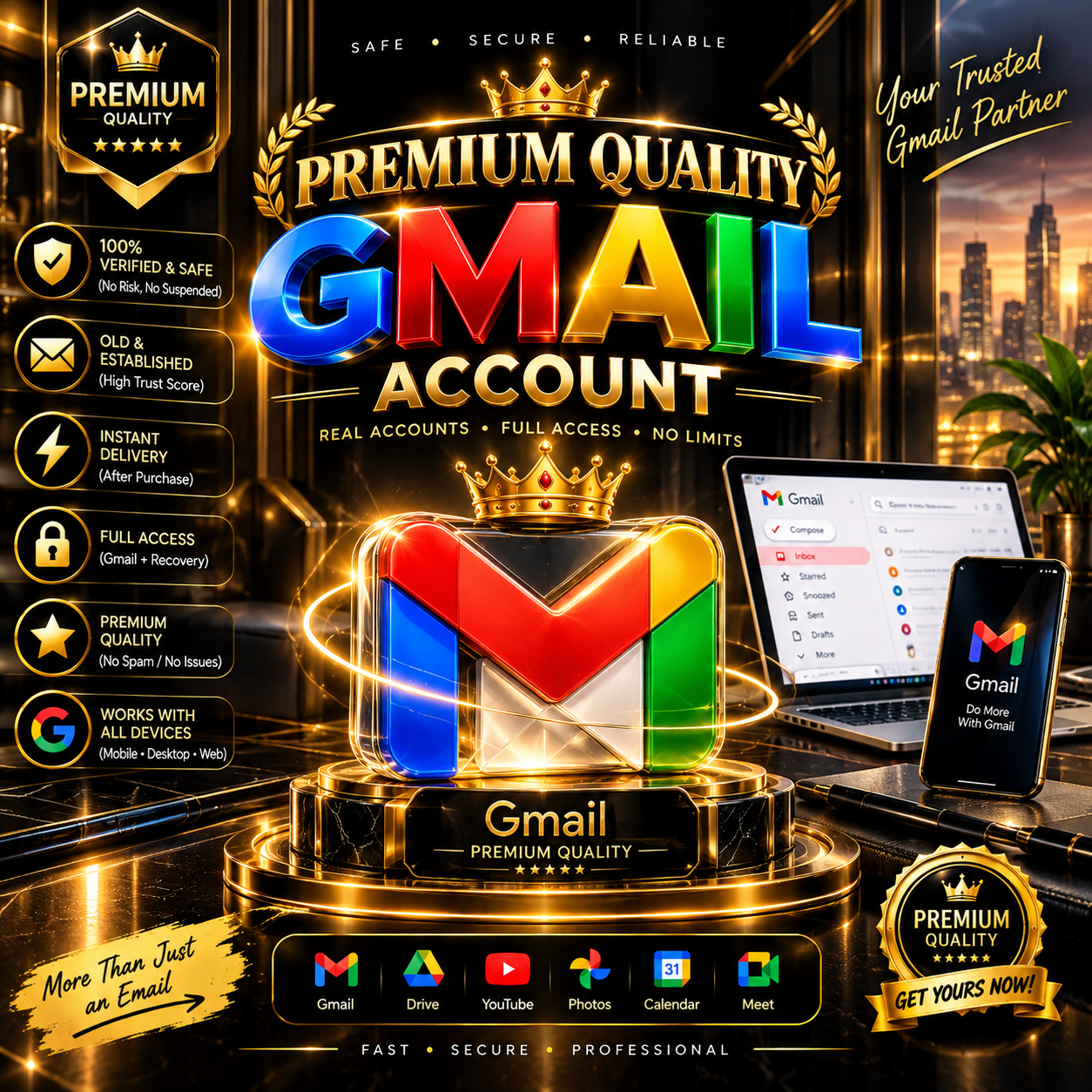 2010/2024yers old premium quality Gmail account with 2fa authenticator key