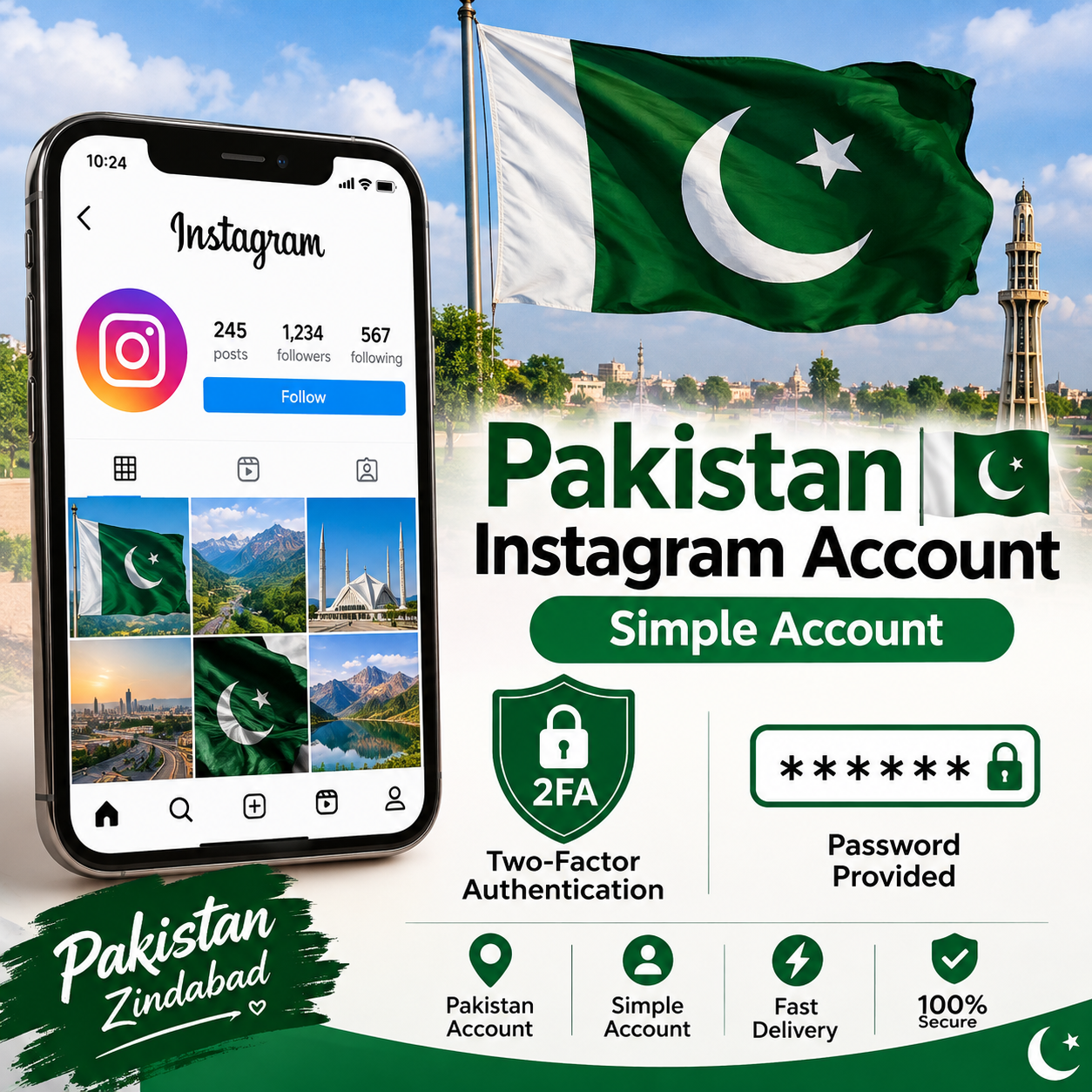 Pakistan Instagram Simple 2FA Account