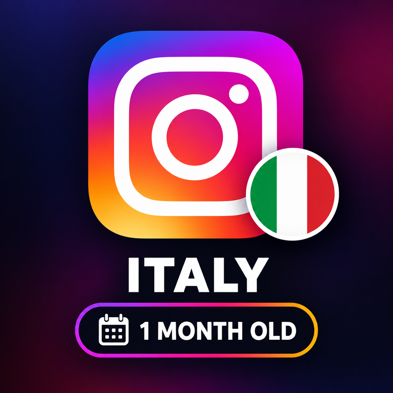 one month old itlay Instagram account