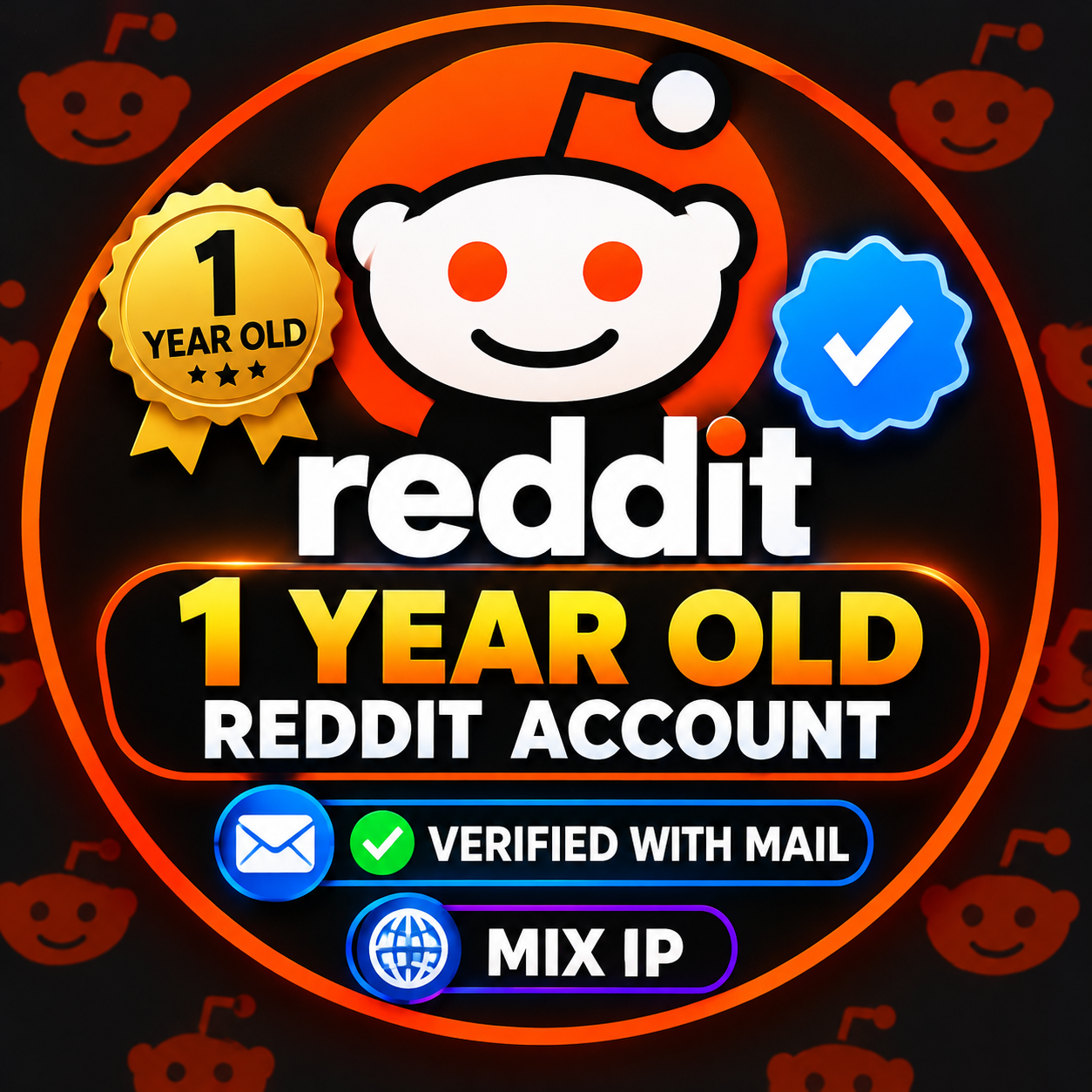 1 Year old Reddit Accounts | verified With Mail | Mix IP