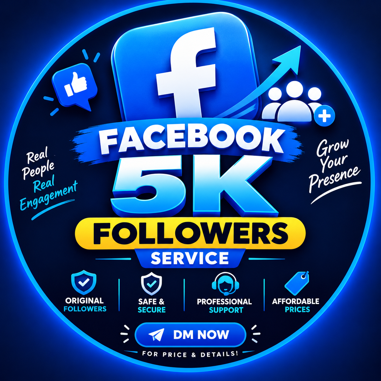 FACEBOOK 5K FOLLOWERS SERVICE 🚀