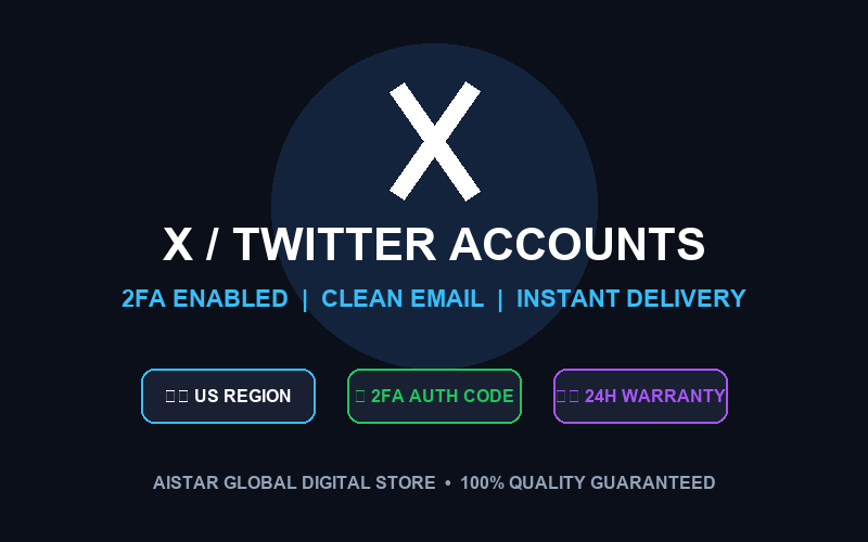 Twitter (X) US Accounts | 2FA Secret Key + Clean Hotmail Email | Instant Delivery